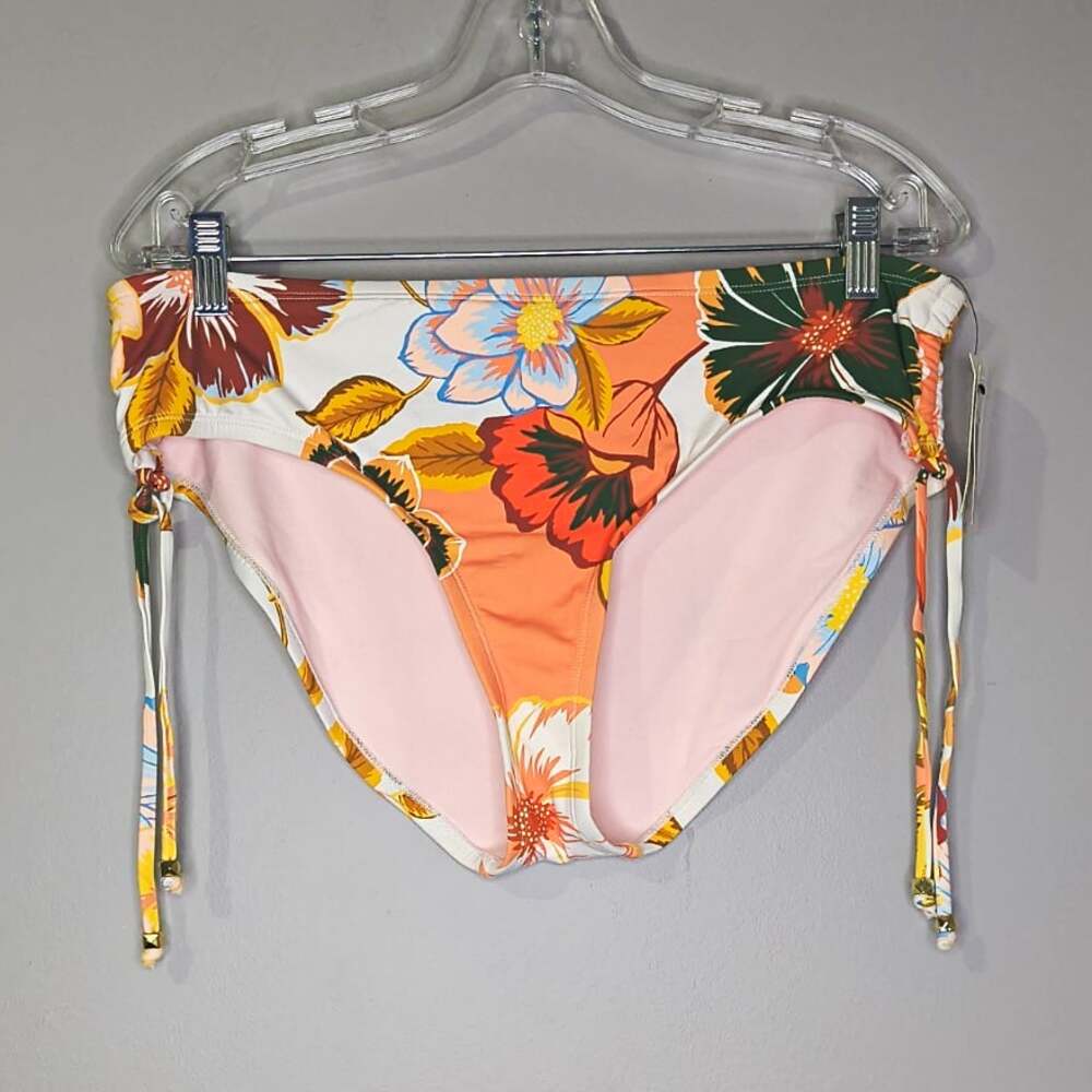 Gibson Latimer Women's XL Floral Drawstring Lined Bikini Bottom Multicolor